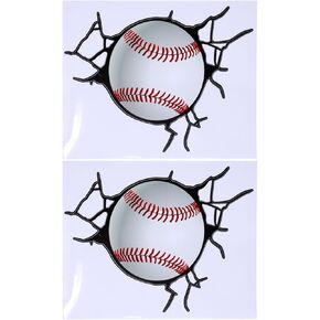 Honbay 2PCS Decorative Car Stickers Simulation Baseball Car Body Window Sticker Decal for Helmets Motorcycles Car Computer and Wall Decoration