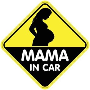 Mama in Pregnant On Board Baby Child Sign - Sticker Graphic - Auto, Wall, Laptop, Cell, Truck Sticker for Windows, Cars, Trucks
