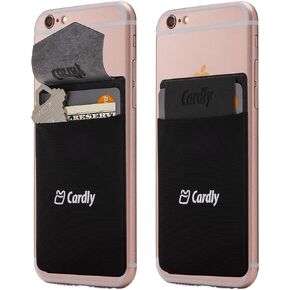 (Two) Secure Cell Phone Stick On Wallet Card Holder Phone Pocket for iPhone, Android and All Smartphones. (Tropical)