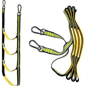 Boat Rope Ladder, Portable Marine Rope Ladder, Assist Boarding Rope Ladder, Swim Ladder for Climbing Inflatable Boat, Kayak, Motorboat, Canoeing, Sailboat, Fishing Boat, 440lbs, 4 Step Yellow