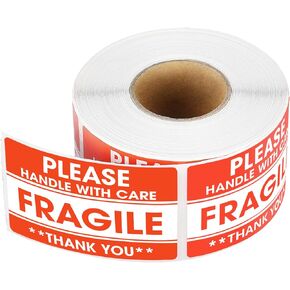 LKXSPLABE 2"x 3" Fragile Stickers 500 Packing Labels Handle with Care Strong Adhesive for Box Shipping and Moving