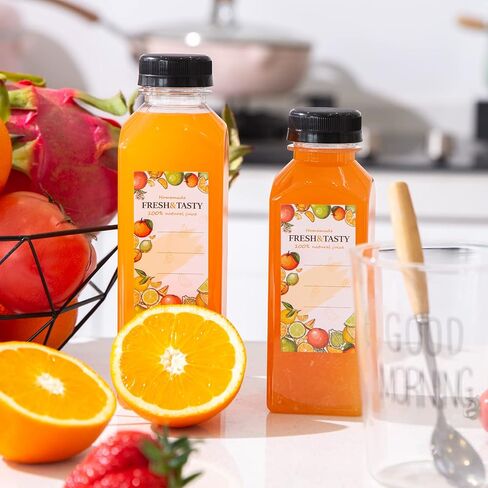 TOMNK 35pcs Juice Bottles, 12oz Plastic Bottles with Caps, Reusable Clear Bottles Beverage Containers Bulk with Lids, Label, Funnel and Brush for Juicing, Smoothies, Tea in Saudi Arabia