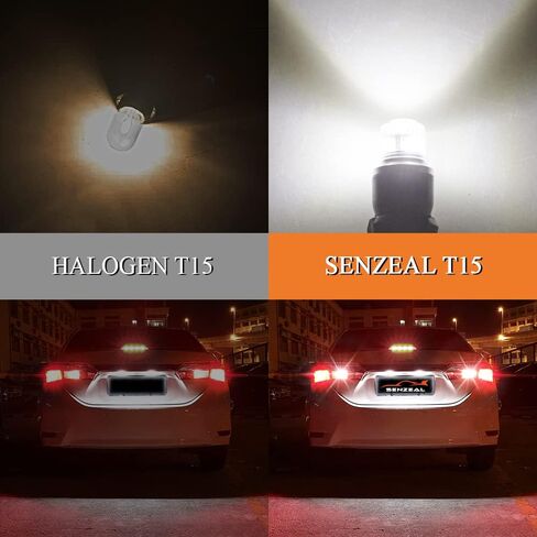 Senzeal 912 921 LED Bulb Reverse Light Bulb 3030 SMD 6000K White CANBUS Error Free T15 W16W 922 906 Led Lights Replacement (Pack of 2) in Saudi Arabia