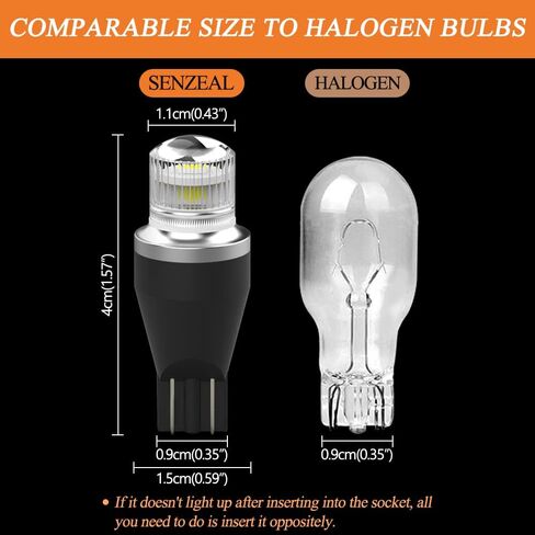 Senzeal 912 921 LED Bulb Reverse Light Bulb 3030 SMD 6000K White CANBUS Error Free T15 W16W 922 906 Led Lights Replacement (Pack of 2) in Saudi Arabia