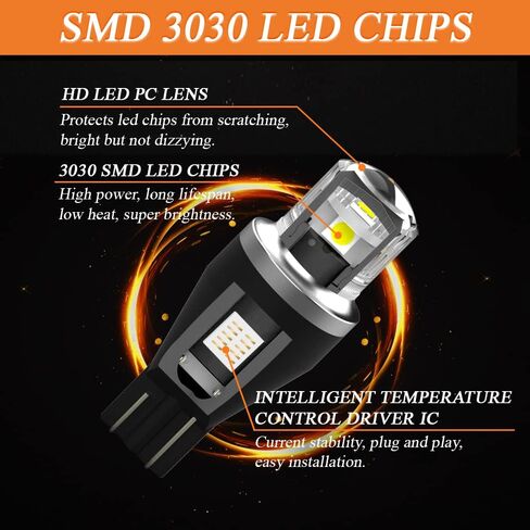 Senzeal 912 921 LED Bulb Reverse Light Bulb 3030 SMD 6000K White CANBUS Error Free T15 W16W 922 906 Led Lights Replacement (Pack of 2) in Saudi Arabia