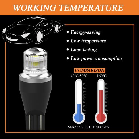 Senzeal 912 921 LED Bulb Reverse Light Bulb 3030 SMD 6000K White CANBUS Error Free T15 W16W 922 906 Led Lights Replacement (Pack of 2) in Saudi Arabia