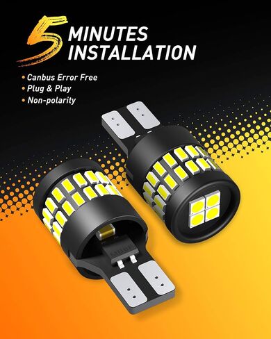 OXILAM 912 921 LED Bulbs for Backup Reverse Light Bulbs, W16W T15 LED Bulb Direct Back Up Replacement Bulb, Pack of 2 in Saudi Arabia