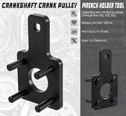 Bonbo Crankshaft Wrench Crankshaft Holding Tool Fixing Tool for crankshaft Pulley Crankshaft Vibration Harmonic Damper Holder Tool 10198A for VW Routan Dodge Chrysler Ram 3.6L 3.2L 3.0L Engine in Saudi Arabia