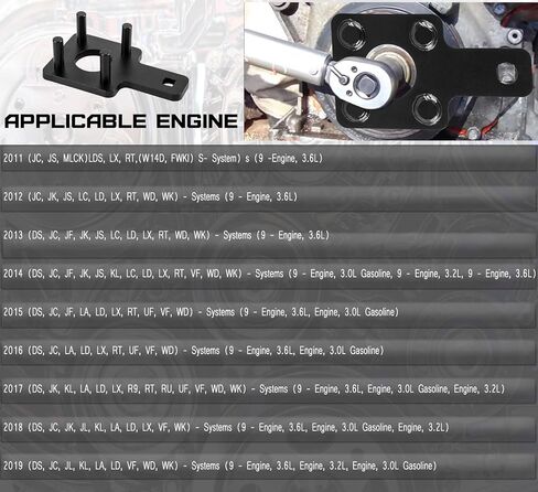 Bonbo Crankshaft Wrench Crankshaft Holding Tool Fixing Tool for crankshaft Pulley Crankshaft Vibration Harmonic Damper Holder Tool 10198A for VW Routan Dodge Chrysler Ram 3.6L 3.2L 3.0L Engine in Saudi Arabia