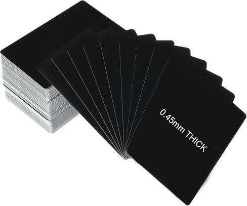 0.45mm Thick Metal Business Card Blanks 100 Pcs Black Aluminum Blanks Name Card Blank Business Cards Customize Sublimation Cards Tags in Kuwait