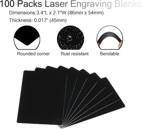 0.45mm Thick Metal Business Card Blanks 100 Pcs Black Aluminum Blanks Name Card Blank Business Cards Customize Sublimation Cards Tags in Kuwait