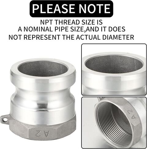 Hicarer 2 Pcs Type B NPT Global Cam Groove Hose Fitting and 2 Pcs Type F NPT Aluminum Cam Lock Fittings Camlock Gasket Fitting for Industrial Agriculture (1 Inch) in Saudi Arabia