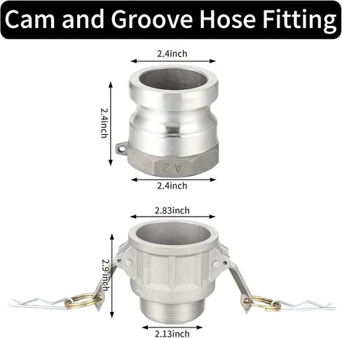 Hicarer 2 Pcs Type B NPT Global Cam Groove Hose Fitting and 2 Pcs Type F NPT Aluminum Cam Lock Fittings Camlock Gasket Fitting for Industrial Agriculture (1 Inch) in Saudi Arabia