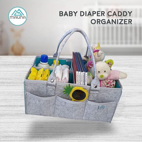 Mauna Baby Diaper Caddy Organizer: Portable Holder Bag for Changing Table and Car, Nursery Essentials Storage Bins in Saudi Arabia