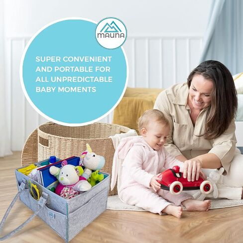 Mauna Baby Diaper Caddy Organizer: Portable Holder Bag for Changing Table and Car, Nursery Essentials Storage Bins in Saudi Arabia