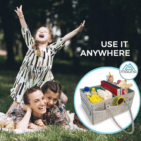 Mauna Baby Diaper Caddy Organizer: Portable Holder Bag for Changing Table and Car, Nursery Essentials Storage Bins in Saudi Arabia