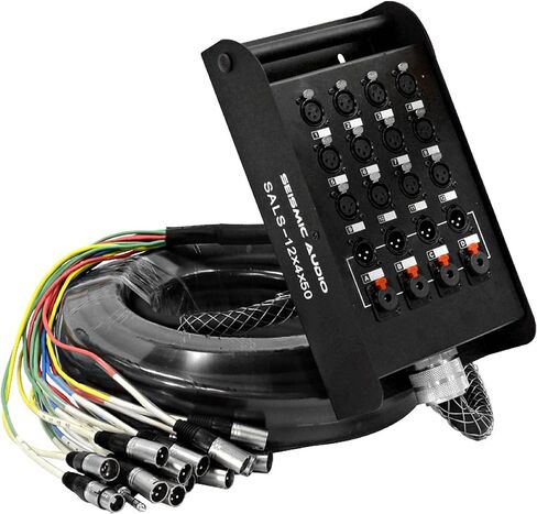 الصوت الزلزالي - SALS-12x4x50 - كابل ثعبان XLR ذو 12 قناة 50 بوصة (XLR و1/4 بوصة TRS) للتسجيل والمسرح واستخدام الاستوديو in Saudi Arabia