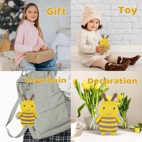 litlamigu Learn to Crochet Kit - Cat Amigurumi Crochet Animals Kit for Adults and Kids! Beginner Starter Crochet Kit, Step-by-Step Video Tutorials, 60%+ Soft Yarn, Keychain, Accessories in Saudi Arabia