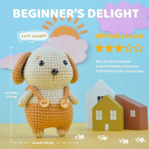 litlamigu Learn to Crochet Kit - Cat Amigurumi Crochet Animals Kit for Adults and Kids! Beginner Starter Crochet Kit, Step-by-Step Video Tutorials, 60%+ Soft Yarn, Keychain, Accessories in Saudi Arabia