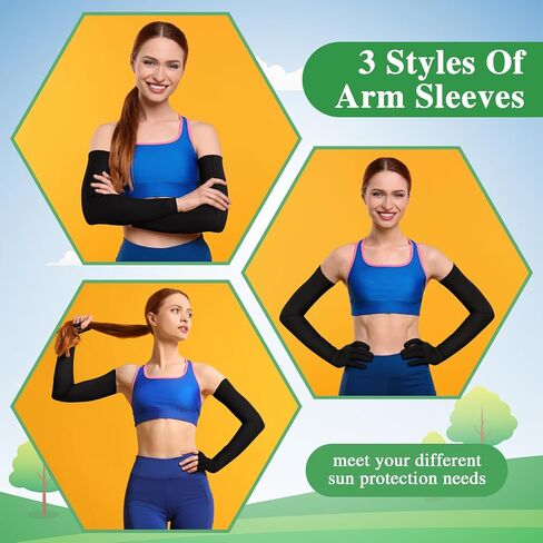 Cotwinter 3 Pairs UV Sun Protection Arm Sleeves Cooling Sports Sleeve Compression Arm Sleeves for Women Men Sleeve Covers for Arms in Saudi Arabia