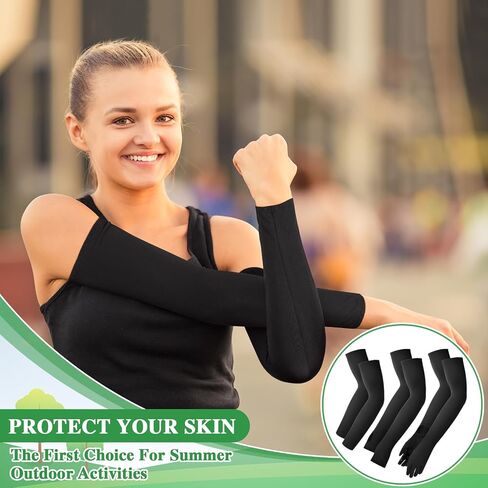 Cotwinter 3 Pairs UV Sun Protection Arm Sleeves Cooling Sports Sleeve Compression Arm Sleeves for Women Men Sleeve Covers for Arms in Saudi Arabia