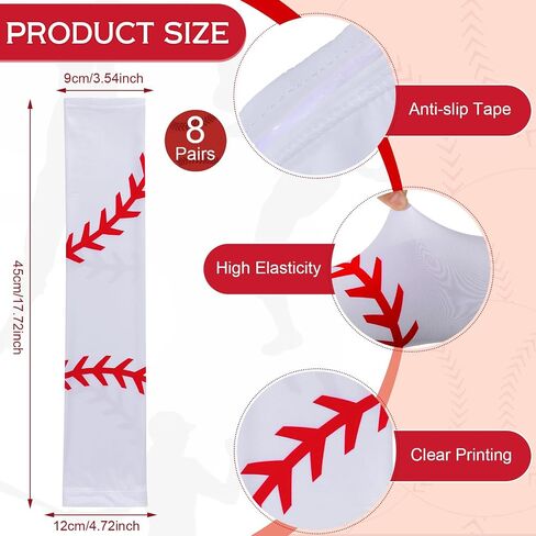 Shihanee 8 Pair Sports Event Arm Sleeves, Baseball Arm Sleeves, Basketball Arm Sleeves, Football Arm Sleeves for Sports in Saudi Arabia