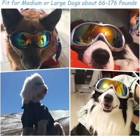 HelloPet Dog Goggles Dog Sunglasses Glasses for Dogs Dog Ski Goggles with UV Protection Pet Sunglasses with Adjustable Strap for Travel, Skiing and Anti-Fog (Black) in Saudi Arabia