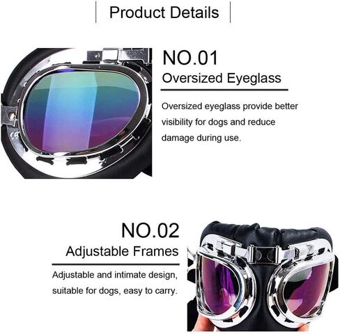 SEIS Dog Windproof Glasses Large Dog Sunglasses Pet Folding Winter Windproof Sunglasses Sled Dog Goggles (Colorful+ White) in Saudi Arabia