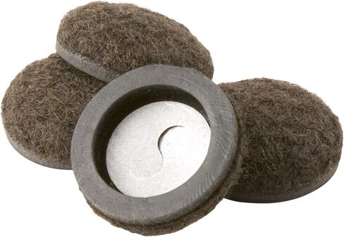 Super Sliders 1" Round Self-Stick Formed Felt Furniture Pads with More Protection for Surfaces and Furniture Legs, Beige (4 Pack) in Kuwait