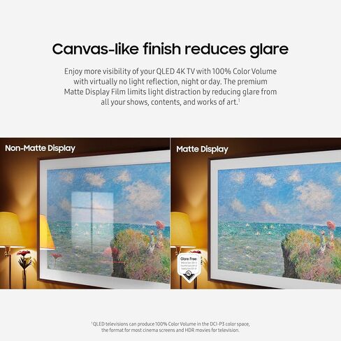 SAMSUNG 55-Inch Class QLED 4K LS03D The Frame Series Quantum HDR Smart TV w/ Dolby Atmos, Art Mode, Anti-Reflection, Customizable Frame, Slim Fit Wall Mount with Alexa Built-In (QN55LS03D, 2024 Model) in Saudi Arabia