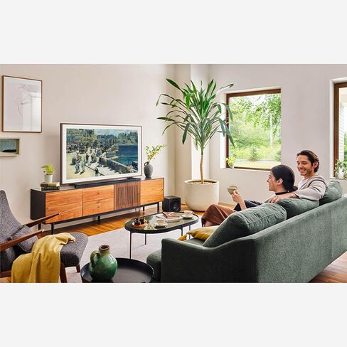 تلفزيون سامسونج الذكي QLED 4K LS03D فئة 55 بوصة من سامسونج، تلفزيون Quantum HDR الذكي مع Dolby Atmos، وضع فني، مضاد للانعكاس، إطار قابل للتخصيص، حامل جداري نحيف مع Alexa مدمج (QN55LS03D، موديل 2024) in Saudi Arabia