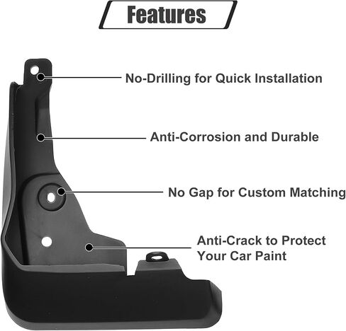 ACROPIX Front and Rear Mud Flaps Splash Guards Fit for Toyota Corolla Sedan 1.8L 2.0L 2020-2023 - Pack of 4 Black in Saudi Arabia