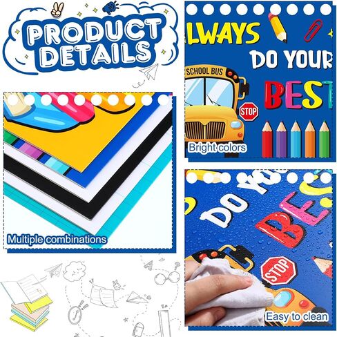 Harloon 24 Pcs Inspirational Privacy Folders for Students Classroom Desk Divider Large Corrugated Privacy Folders Study Carrel Privacy Boards for Student Testing Reduces Distraction (Stationery) in Saudi Arabia