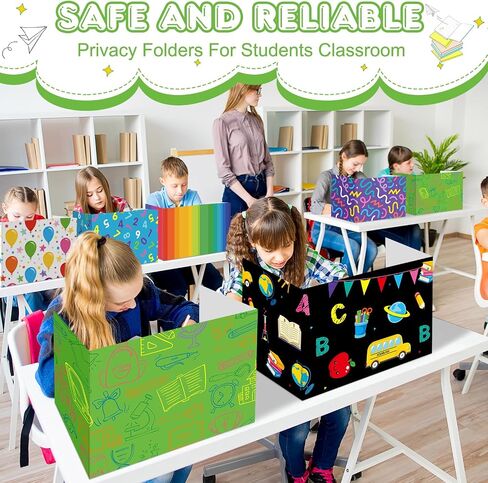 Harloon 24 Pcs Inspirational Privacy Folders for Students Classroom Desk Divider Large Corrugated Privacy Folders Study Carrel Privacy Boards for Student Testing Reduces Distraction (Stationery) in Saudi Arabia