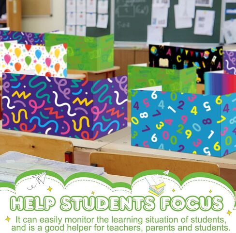 Harloon 24 Pcs Inspirational Privacy Folders for Students Classroom Desk Divider Large Corrugated Privacy Folders Study Carrel Privacy Boards for Student Testing Reduces Distraction (Stationery) in Saudi Arabia