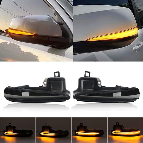 Aexploer Side Mirror Turn Signal Lights Compatible with Tacoma MK3 N300 2016-2023 | for Highlander MK4 XU70 2020-2023 | for RAV4 XA50 MK5 2019-2023 | LED Yellow Dynmaic Sequential Lamp Smoked Len in Saudi Arabia