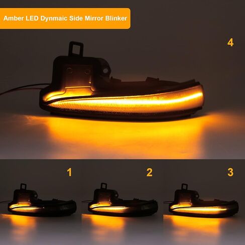 Aexploer Side Mirror Turn Signal Lights Compatible with Tacoma MK3 N300 2016-2023 | for Highlander MK4 XU70 2020-2023 | for RAV4 XA50 MK5 2019-2023 | LED Yellow Dynmaic Sequential Lamp Smoked Len in Saudi Arabia