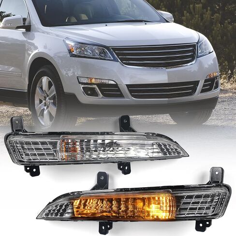 Huray ضوء إشارة الانعطاف الأيمن لـ Chevy Traverse 2013-2017 أضواء الجري مع لمبات RH ضوء الزاوية مصابيح القيادة استبدال العدسة الواضحة لجانب الركاب GM2531135 in Saudi Arabia