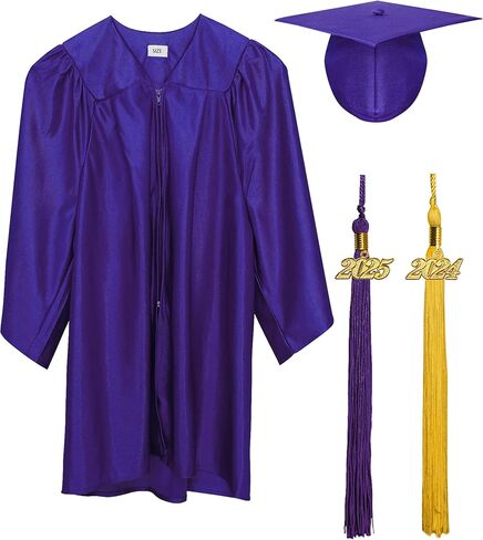 LYDTICK Shiny Preschool Kindergarten Graduation Cap and Gown for Kids With 2024 2025 Tassels Charms in Kuwait