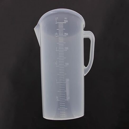 Heyiarbeit 3 ​​لتر (3000 مل) إبريق خلط متدرج من البلاستيك لصب كوب مزيج الطلاء معمل سوائل المطبخ 3 كوارت 0.75 جالون قطعة واحدة in Saudi Arabia