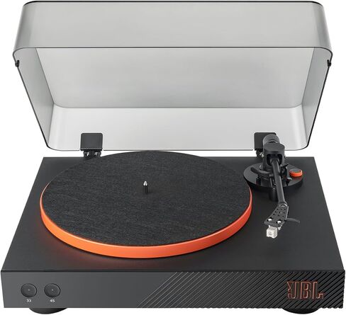 مجموعة القرص الدوار JBL Spinner BT AptX-HD بتقنية البلوتوث مع فرشاة تسجيل من ألياف الكربون (أسود/برتقالي) in Saudi Arabia