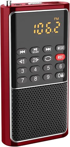 BOESPATR Mini FM Radio Portable MP3 Walkman مع مسجل، مشغل USB لبطاقة TF، راديو جيب منزلي وخارجي، تشغيل بطارية قابلة لإعادة الشحن، هوائي قضيب السحب، استقبال جيد in Saudi Arabia