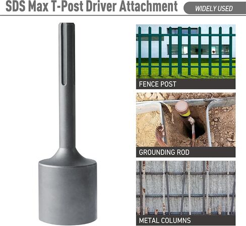 ملحق المحرك SDS Max T-Post، رأس بقطر 2 بوصة، للاستخدام مع المطارق الدوارة ومطارق الهدم SDS-Max. الحل النهائي لأعمدة T وأعمدة السياج وأعمدة السياج المعدني. in Kuwait