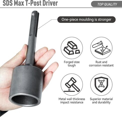 ملحق المحرك SDS Max T-Post، رأس بقطر 2 بوصة، للاستخدام مع المطارق الدوارة ومطارق الهدم SDS-Max. الحل النهائي لأعمدة T وأعمدة السياج وأعمدة السياج المعدني. in Kuwait