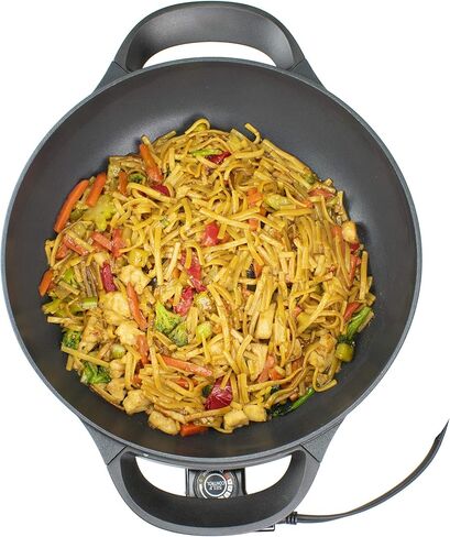 Brentwood Appliances SK-69BK مقلاة كهربائية مسطحة القاع غير قابلة للالتصاق مقاس 13 بوصة مع غطاء زجاجي بفتحات تهوية، أجهزة مطبخ أخرى، عادية، أسود in Kuwait