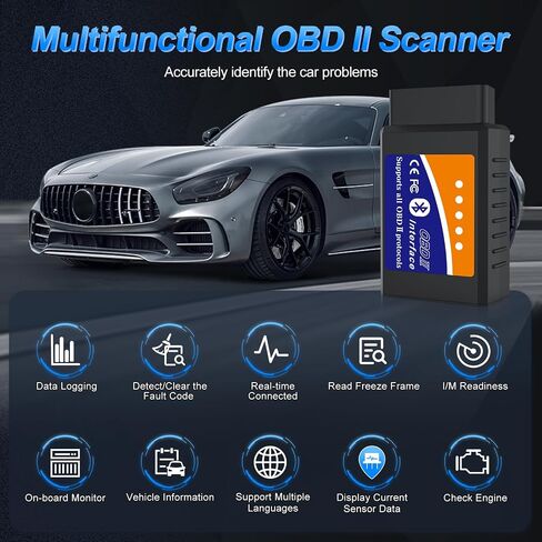 OBD2 Bluetooth Scanner Code Reader for Android Windows, Auto Car Diagnostic Scan Tool Odb2 OBDII Adapter for Check Engine Light for Torque Pro, OBD Fusion, DashCommand, Car Scanner App in Saudi Arabia