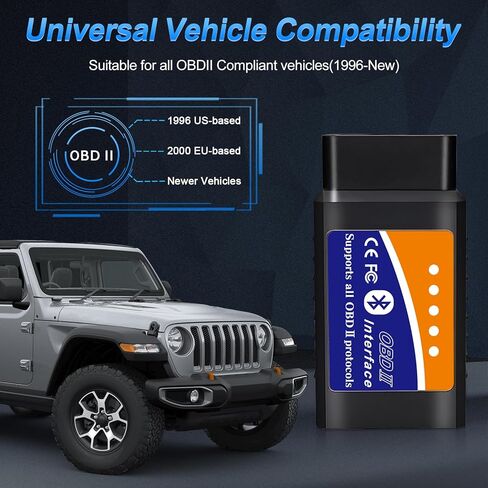 OBD2 Bluetooth Scanner Code Reader for Android Windows, Auto Car Diagnostic Scan Tool Odb2 OBDII Adapter for Check Engine Light for Torque Pro, OBD Fusion, DashCommand, Car Scanner App in Saudi Arabia