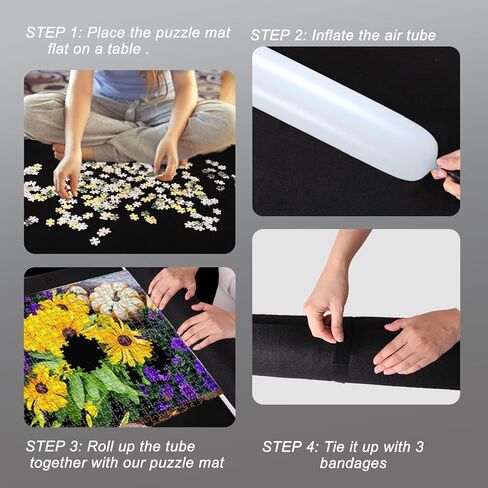 سجادة ألغاز الصور المقطوعة قابلة للطي، حافظة الحصير المحمولة 3000 2000 1500 1000 قطعة ألغاز للبالغين والأطفال هدايا هدية من Ravensburger غطاء حارس الطاولة Sotrage Tranport لوحات كبيرة دوارة مضخة أنبوبية قابلة للنفخ in Kuwait