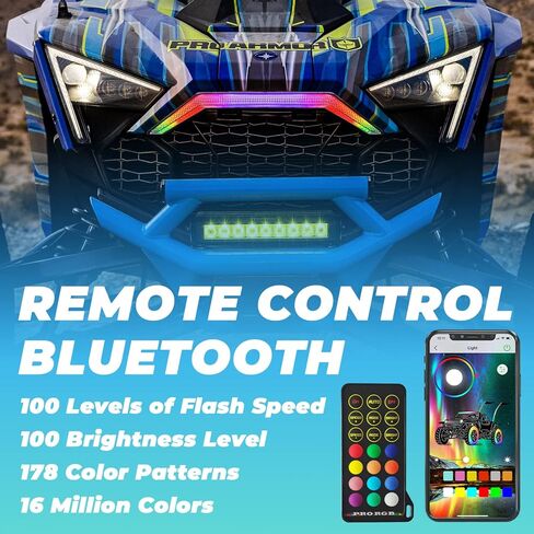 omotor RGB ضوء إشارة الانعطاف المتدفق، ضوء أمامي LED، ضوء فانغ مركزي متوافق مع 2020-2023 Polaris RZR PRO XP / 4 PRO R Turbo R RZR PRO XP Light in Kuwait