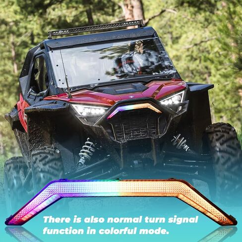 omotor RGB ضوء إشارة الانعطاف المتدفق، ضوء أمامي LED، ضوء فانغ مركزي متوافق مع 2020-2023 Polaris RZR PRO XP / 4 PRO R Turbo R RZR PRO XP Light in Kuwait